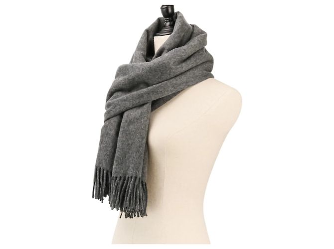Hermès 100% Kaschmir grauer Schal Braun - Ansicht 5