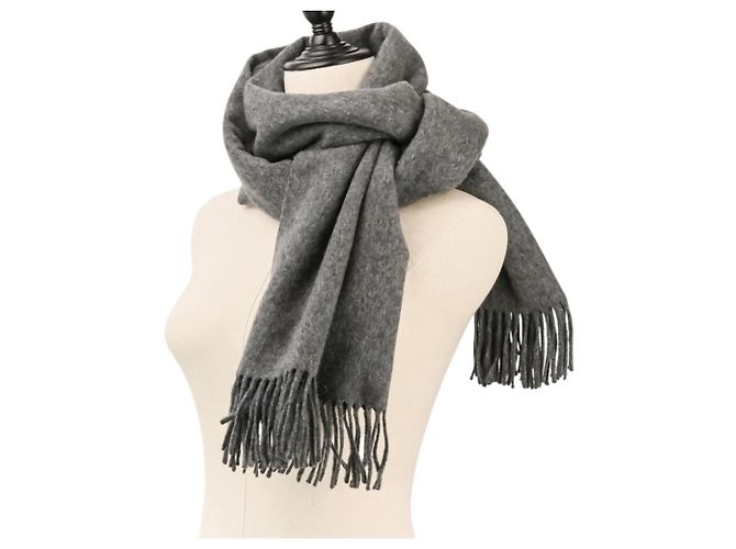 Hermès 100% Kaschmir grauer Schal Braun - Ansicht 6