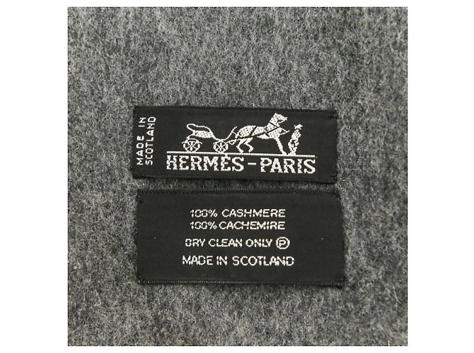 Hermès 100% Kaschmir grauer Schal Braun - Ansicht 8