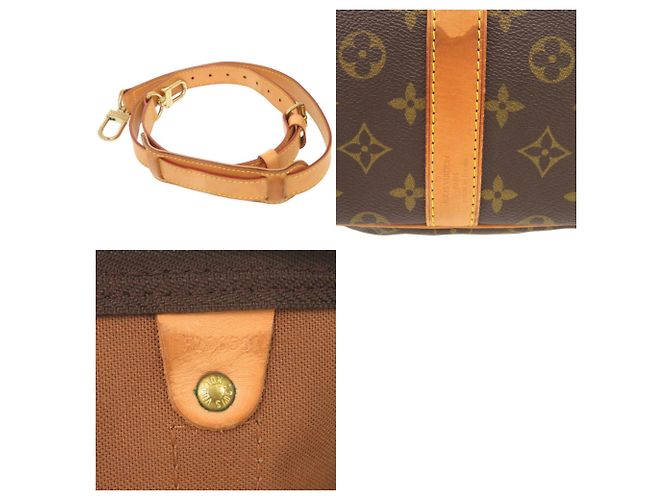 Borsa Boston Keepall Bandoulière 55 Monogram Louis Vuitton Marrone Monogramma - vista 10
