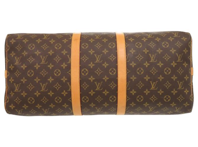 Borsa Boston Keepall Bandoulière 55 Monogram Louis Vuitton Marrone Monogramma - vista 3