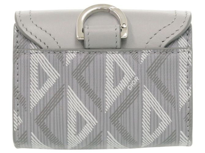 Tarjetero de cuero gris Christian Dior Castaño - vista 2