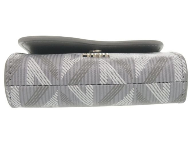 Tarjetero de cuero gris Christian Dior Castaño - vista 3