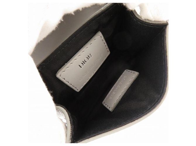 Tarjetero de cuero gris Christian Dior Castaño - vista 5