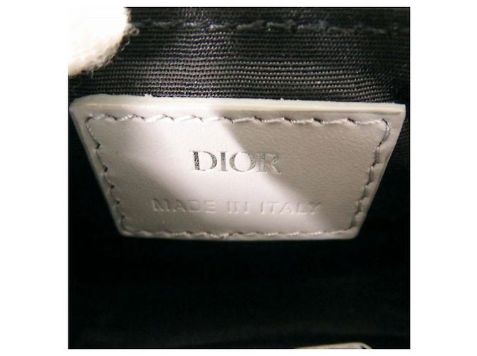 Tarjetero de cuero gris Christian Dior Castaño - vista 8
