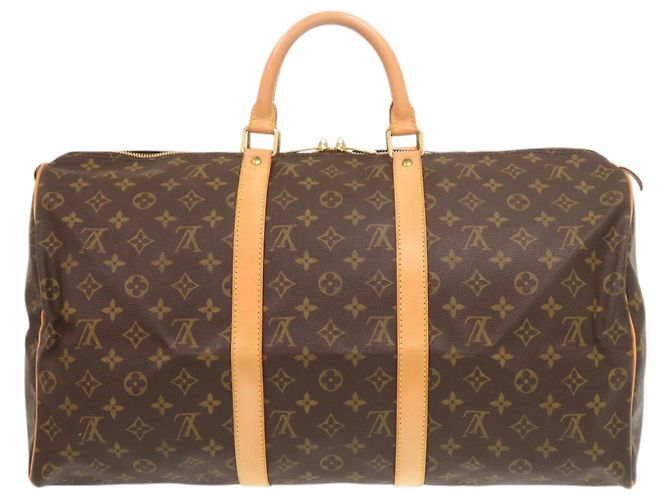 Borsa Boston Keepall 50 Monogram Louis Vuitton Marrone Monogramma - vista 2
