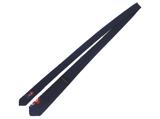Cravatta So Vivienne di Louis Vuitton Rosso Blu navy - vista 3