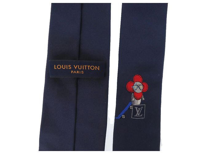 Cravatta So Vivienne di Louis Vuitton Rosso Blu navy - vista 4