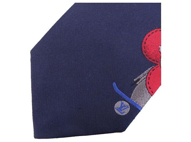 Cravatta So Vivienne di Louis Vuitton Rosso Blu navy - vista 7