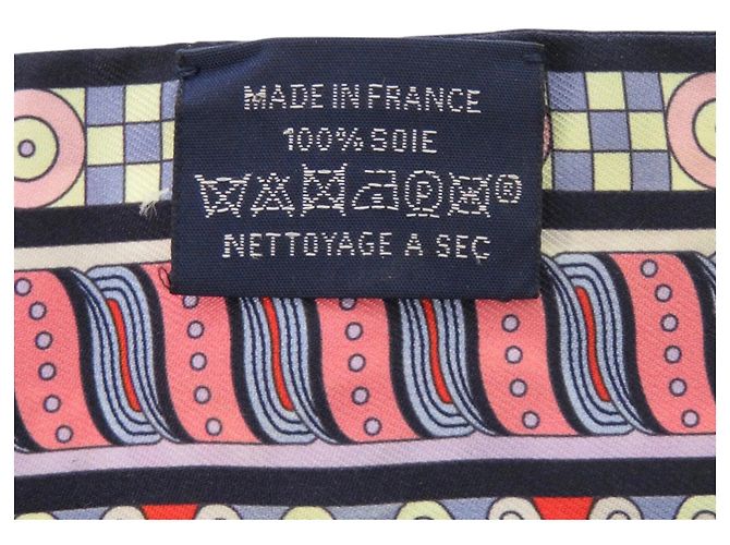 Foulard in seta Hermès Twilly Harnais in Rosace Multicolore Blu navy - vista 3