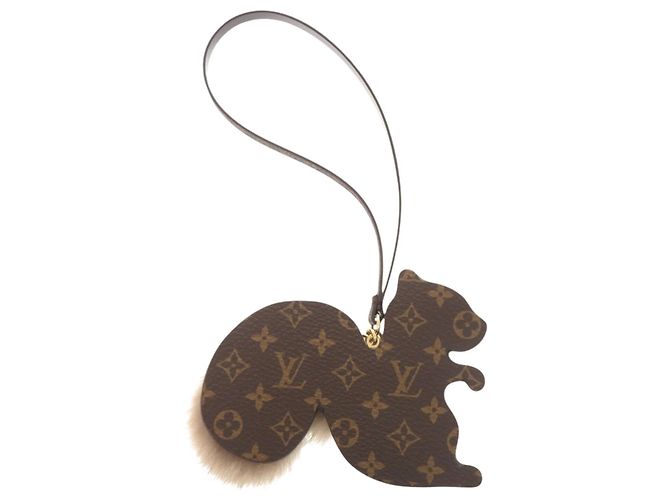 Charm per borsa in pelliccia di visone Louis Vuitton Marrone D'oro - vista 3