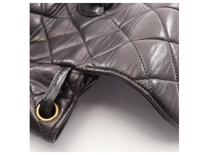 Zaino/borsa in pelle nera trapuntata Chanel Nero - vista 10