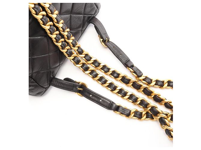 Zaino/borsa in pelle nera trapuntata Chanel Nero - vista 14