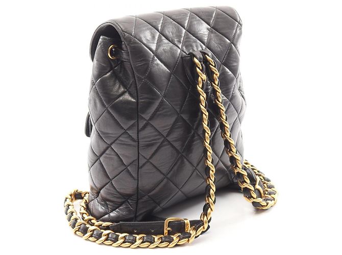 Zaino/borsa in pelle nera trapuntata Chanel Nero - vista 2