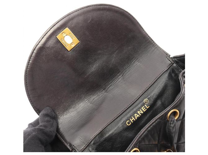 Zaino/borsa in pelle nera trapuntata Chanel Nero - vista 6