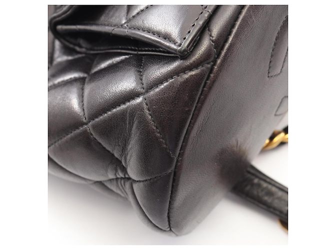 Zaino/borsa in pelle nera trapuntata Chanel Nero - vista 8