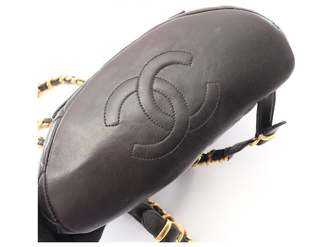 Zaino/borsa in pelle nera trapuntata Chanel Nero - vista 9