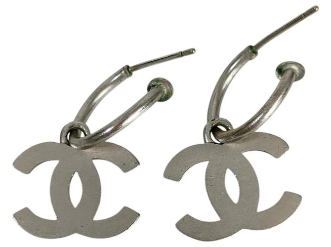 Orecchini a cerchio in metallo con il logo Coco di Chanel Argento - vista 5