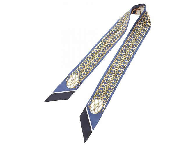 Hermès Twilly Lift Profil Schal Mehrfarben Marineblau - Ansicht 3