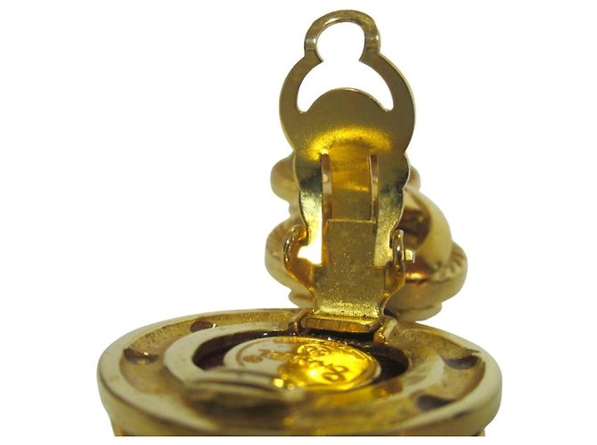 Orecchini a Clip Triplo Drop Gripoix Vintage Coco Mark di Chanel D'oro - vista 3