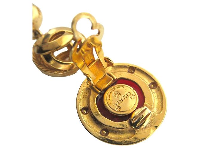 Orecchini a Clip Triplo Drop Gripoix Vintage Coco Mark di Chanel D'oro - vista 4
