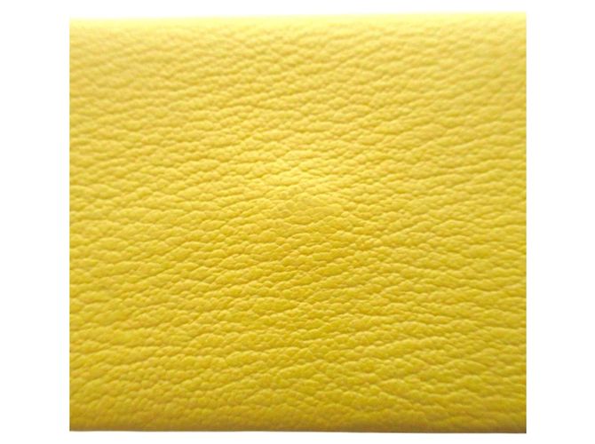 Tarjetero Calvi en cabra Hermès Amarillo - vista 3
