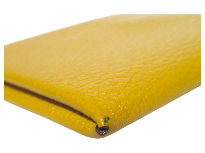 Tarjetero Calvi en cabra Hermès Amarillo - vista 4