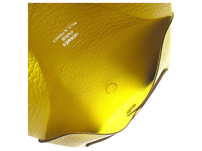 Tarjetero Calvi en cabra Hermès Amarillo - vista 6