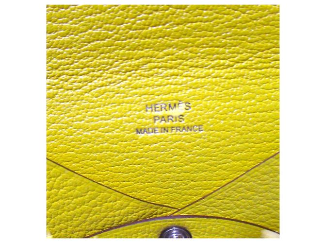 Tarjetero Calvi en cabra Hermès Amarillo - vista 7