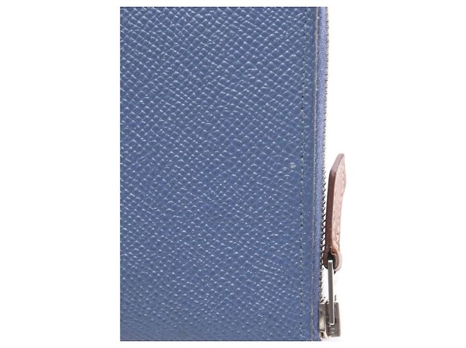 Hermès Azap Langer Seiden Geldbeutel Blau - Ansicht 11