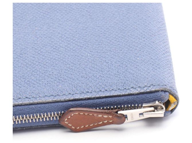 Hermès Azap Langer Seiden Geldbeutel Blau - Ansicht 7