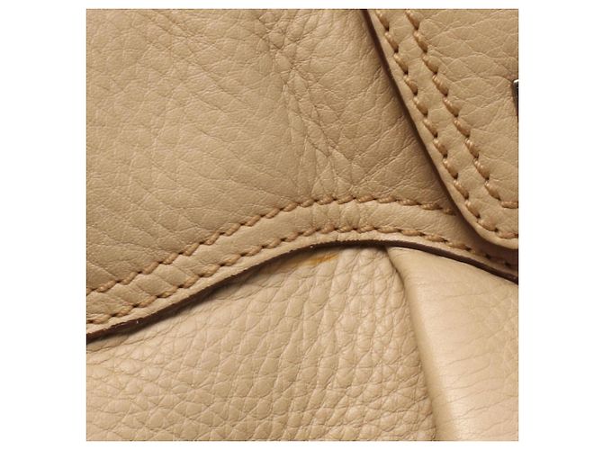 Borsa a Spalla Gancini Salvatore Ferragamo Beige - vue 12
