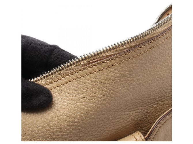 Borsa a Spalla Gancini Salvatore Ferragamo Beige - vue 13