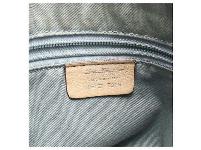 Borsa a Spalla Gancini Salvatore Ferragamo Beige - vue 4