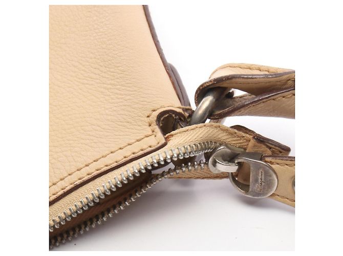 Borsa a Spalla Gancini Salvatore Ferragamo Beige - vue 6