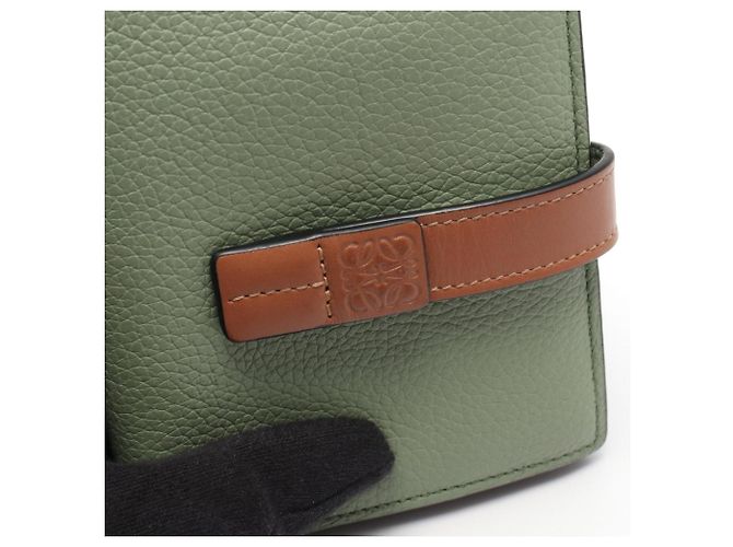 Portefeuille Compact Zip Anagram Loewe Marron Vert - vue 12