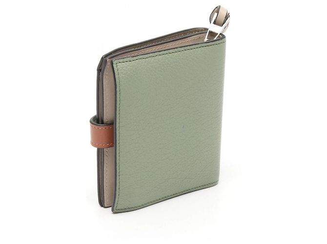 Portefeuille Compact Zip Anagram Loewe Marron Vert - vue 2