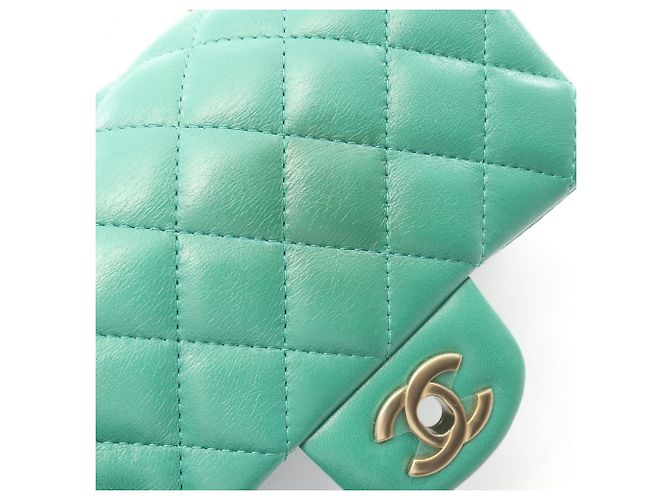 Borsa a Spalla Chanel Mini Matelassé Verde - vista 8