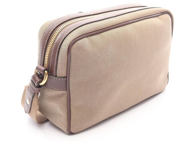 Borsa a Spalla in Jacquard con Logo Prada Marrone Beige - vista 2