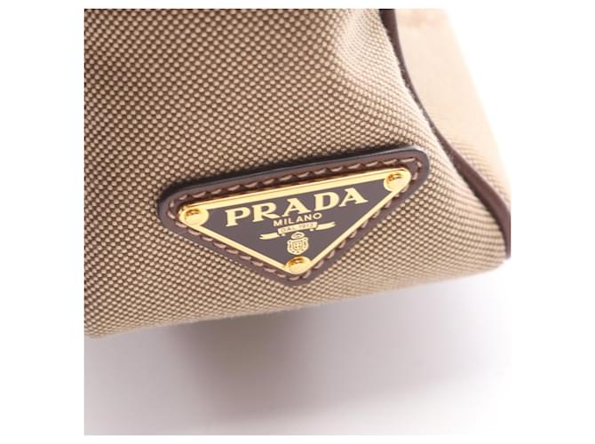 Borsa a Spalla in Jacquard con Logo Prada Marrone Beige - vista 5
