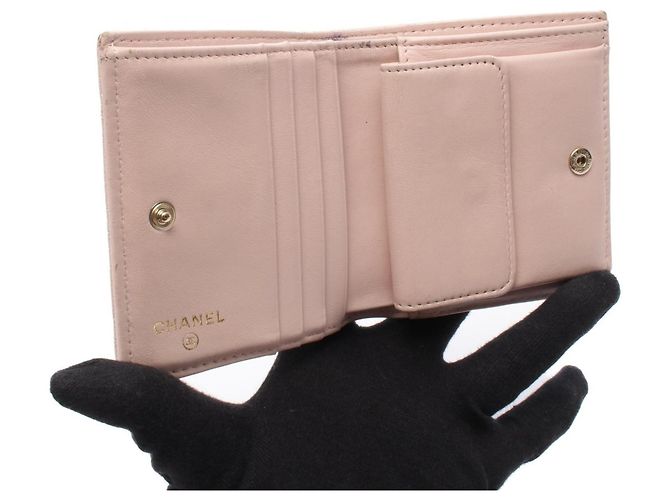 Billetera bi-fold pequeña Matelassé de Chanel Rosa - vista 3