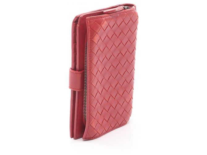 Billetera Bifold Intrecciato Bottega Veneta Roja - vista 2