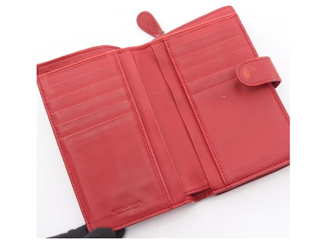 Billetera Bifold Intrecciato Bottega Veneta Roja - vista 3