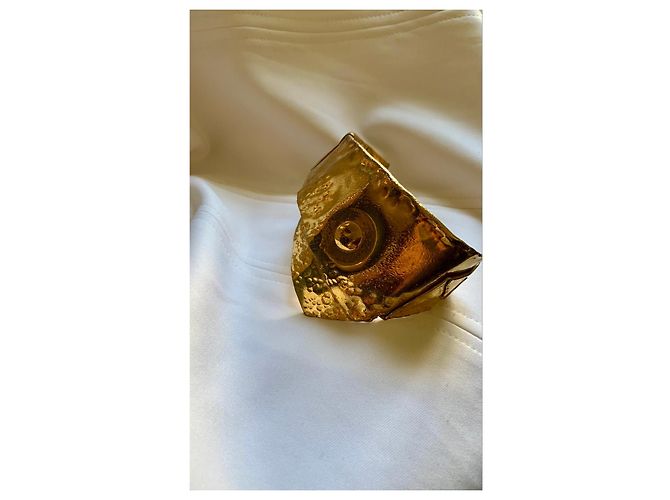 Autre Marque David Rucli Bracciale Scultura in Bronzo Dorato D'oro - vista 14