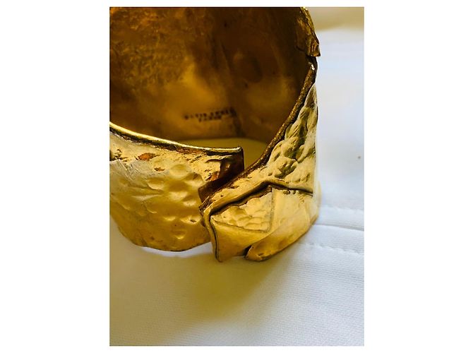 Autre Marque David Rucli Bracciale Scultura in Bronzo Dorato D'oro - vista 16