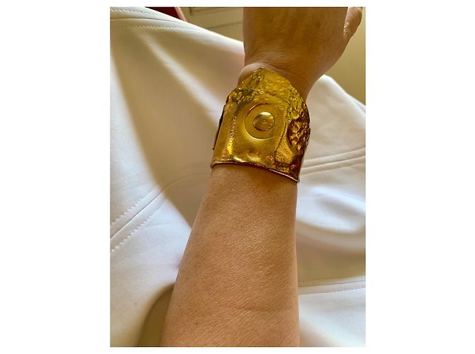 Autre Marque David Rucli Bracciale Scultura in Bronzo Dorato D'oro - vista 17