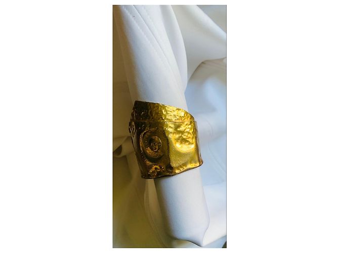Autre Marque David Rucli Bracciale Scultura in Bronzo Dorato D'oro - vista 2