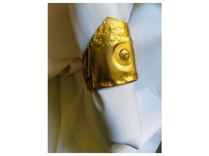 Autre Marque David Rucli Bracciale Scultura in Bronzo Dorato D'oro - vista 3