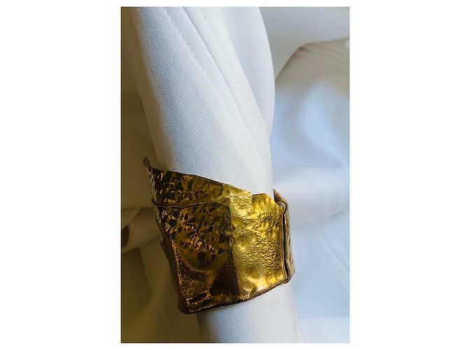 Autre Marque David Rucli Bracciale Scultura in Bronzo Dorato D'oro - vista 5
