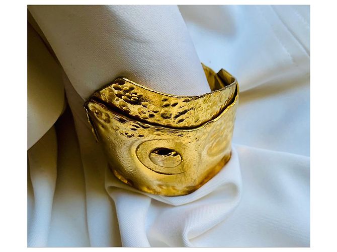 Autre Marque David Rucli Bracciale Scultura in Bronzo Dorato D'oro - vista 6